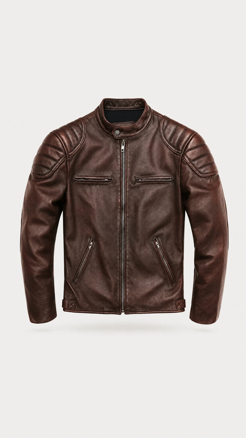 Vintage Brown Biker Jacket