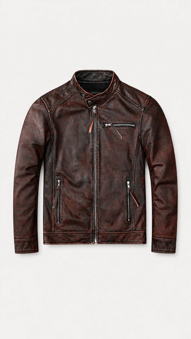 Oxblood Café Racer Jacket